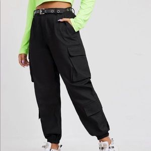 Womens Black Cargo Pants (without belt)